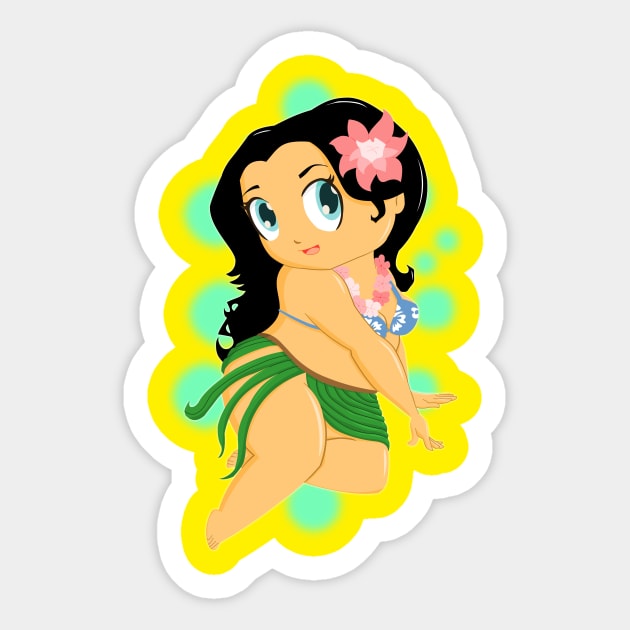 Tiki Girl Sticker by scoffin